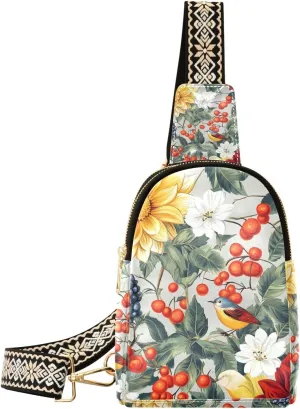 Trendy Oil Painting Sense Retro Flower Mulberry leather fanny pack fashion black crossbody fanny pack for day pack