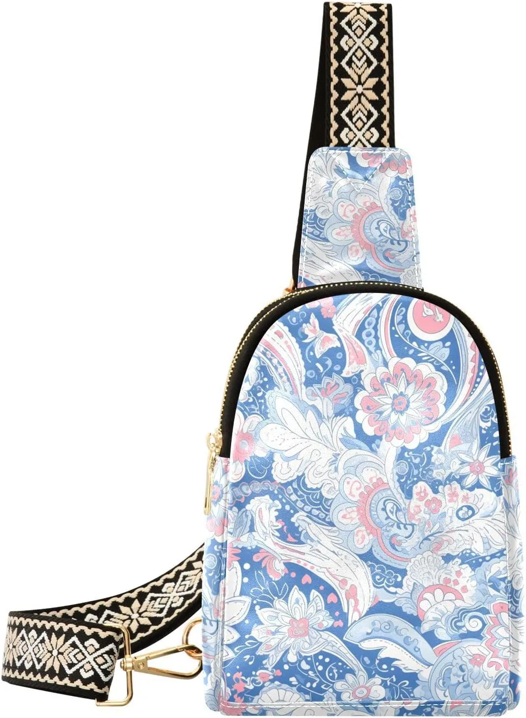 trendy Peach Blue crossbody sling bags cute leather fanny pack crossbody for hiking