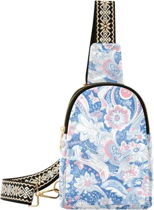 trendy Peach Blue crossbody sling bags cute leather fanny pack crossbody for hiking