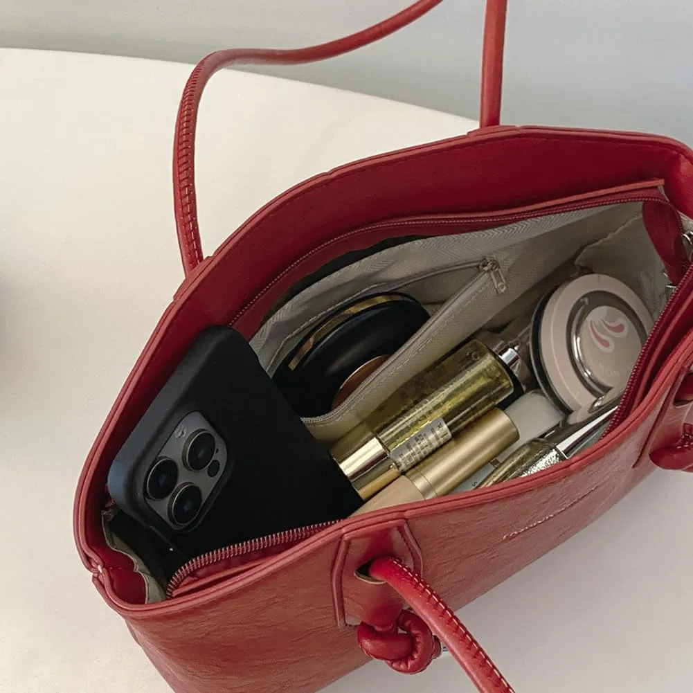 Underarm Bag Shoulder Bags Leather Handbag Fashion Armpit Bag Women Casual Lady with Zipper Handbag Work Dating Party 2024