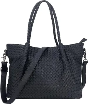 Vegan Leather Tote Bucket Bags Small Hobo Shoulder Bags Leather Tote BagCrossbody Purse Zipper Handbags for Women Trendy Brown