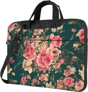 Vintage Rose Stylish 13-15.6 Inch Laptop Bag For Man And Women, Computer Messenger Bag, Trendy Shoulder Strap Design