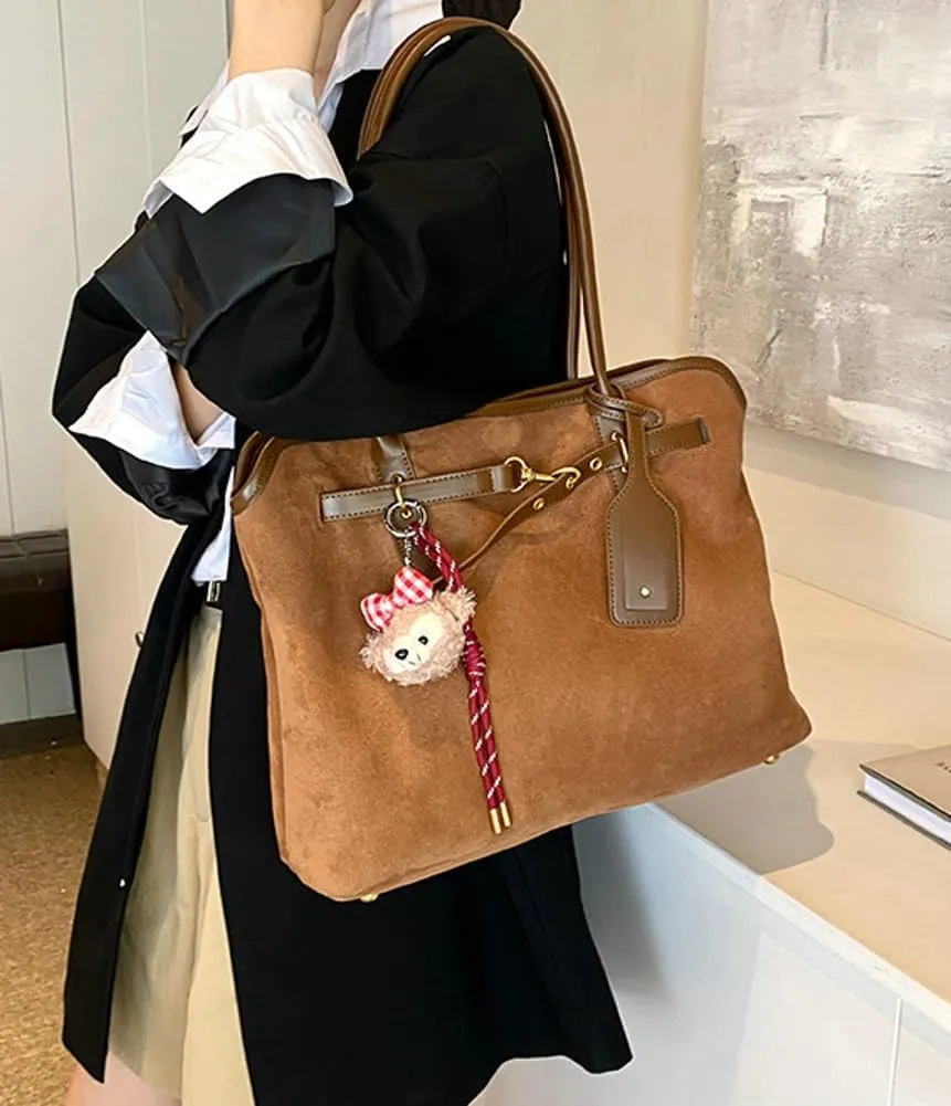 Vintage Suede Shoulder Bag Stylish Large Capacity Tote Bag Commuter Hobo Bag Underarm Bag Satchel Purse for Women Girls