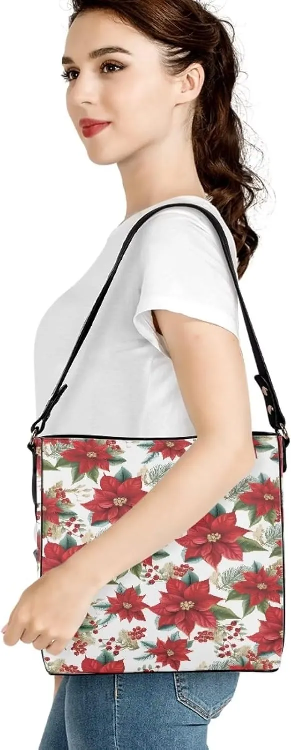 Waterproof Bucket Bags for Women, Crossbody Bag for Women Handbags PU Leather Shoulder Bags, 11x 4.5x 11.4