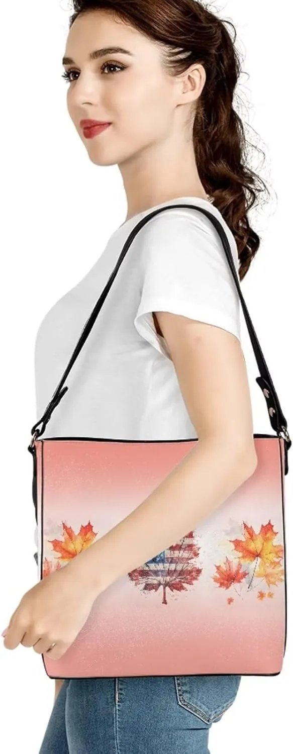 Waterproof Bucket Bags for Women, Crossbody Bag for Women Handbags PU Leather Shoulder Bags, 11x 4.5x 11.4