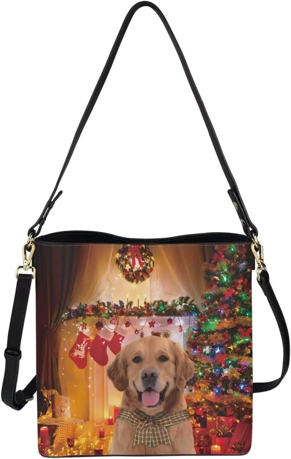 Waterproof Bucket Bags for Women, Crossbody Bag for Women Handbags PU Leather Shoulder Bags, 11x 4.5x 11.4