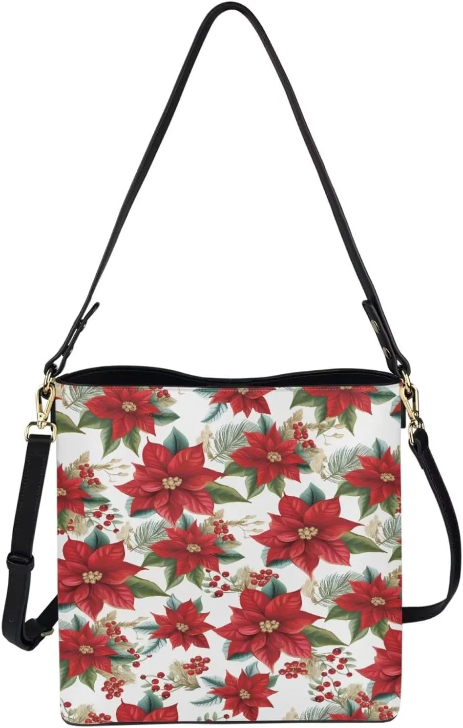 Waterproof Bucket Bags for Women, Crossbody Bag for Women Handbags PU Leather Shoulder Bags, 11x 4.5x 11.4
