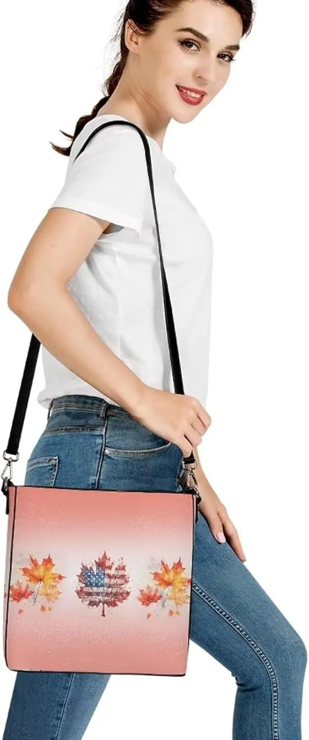 Waterproof Bucket Bags for Women, Crossbody Bag for Women Handbags PU Leather Shoulder Bags, 11x 4.5x 11.4
