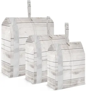White Wooden Packing Cubes Set of 3, Lightweight Travel Luggage Organizers Foldable Bags for Easy Packing and Organization