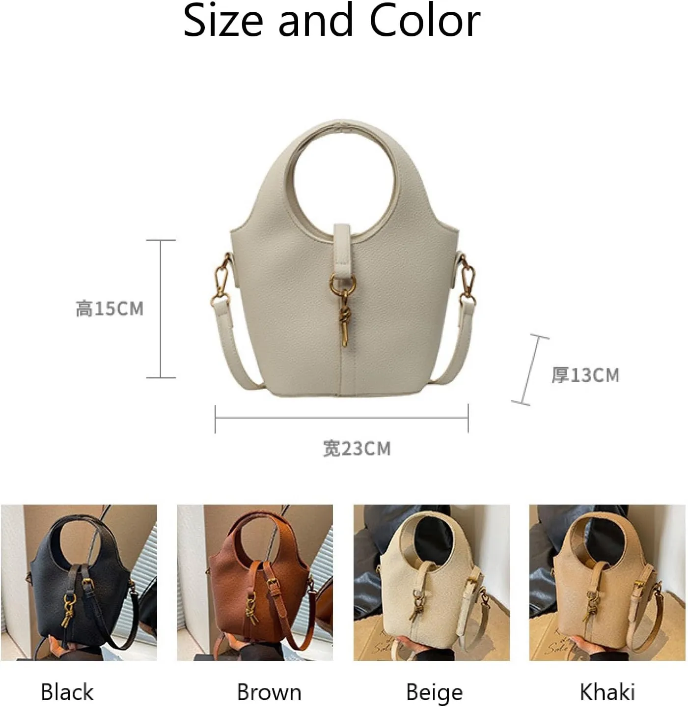 Women Bucket Bags Leather Hobo Bag Fashion Shoulder Crossbody Vintage Tote Small Handabg Purse