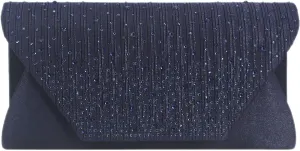 Women Evening Bags with Rhinestones Flap Clutch Purse with Detachable Chain Handbag for Wedding Party Prom