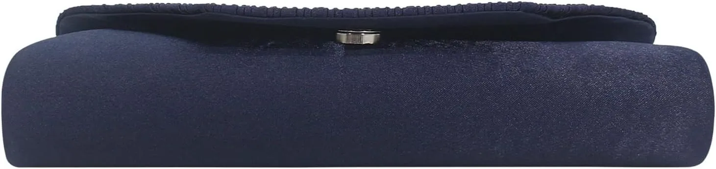 Women Evening Bags with Rhinestones Flap Clutch Purse with Detachable Chain Handbag for Wedding Party Prom