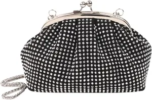 Women Evening Clutch Bag Fashion Rhinestones Evening Bags Chain Strap Stylish Crossbody Bag Large Capacity Elegant H