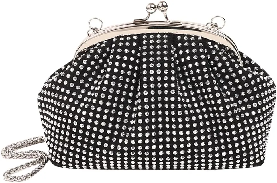 Women Evening Clutch Bag Fashion Rhinestones Evening Bags Chain Strap Stylish Crossbody Bag Large Capacity Elegant H