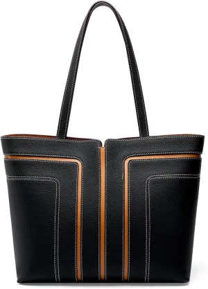 Women Genuine Leather Handbags Hobo Shoulder Bags Tote Handbags Large Capacity Bags with Adjustable Strap (A)