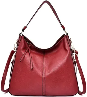 Women Handbag PU Leather Crossbody Bags Messenger Wallet Shoulder Hobo Bags with Detachable Shoulder Strap