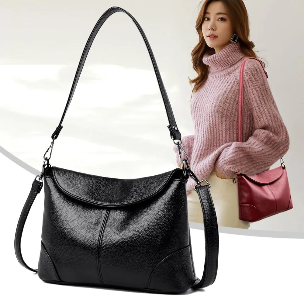 Women Shoulder Bags, Ladies Shoulder Messenger Bag Soft PU Leather Crossbody Bags for Women Handbag Bucket Bag