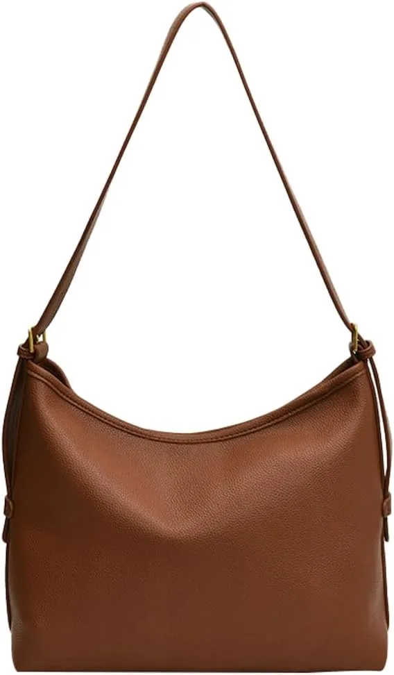 Women Slouchy Hobo Bags Vegan Leather Tote Bag Soft Causal Shoulder Purses 2 Pcs