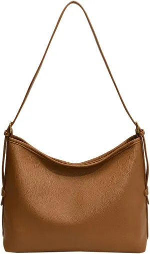Women Slouchy Hobo Bags Vegan Leather Tote Bag Soft Causal Shoulder Purses 2 Pcs