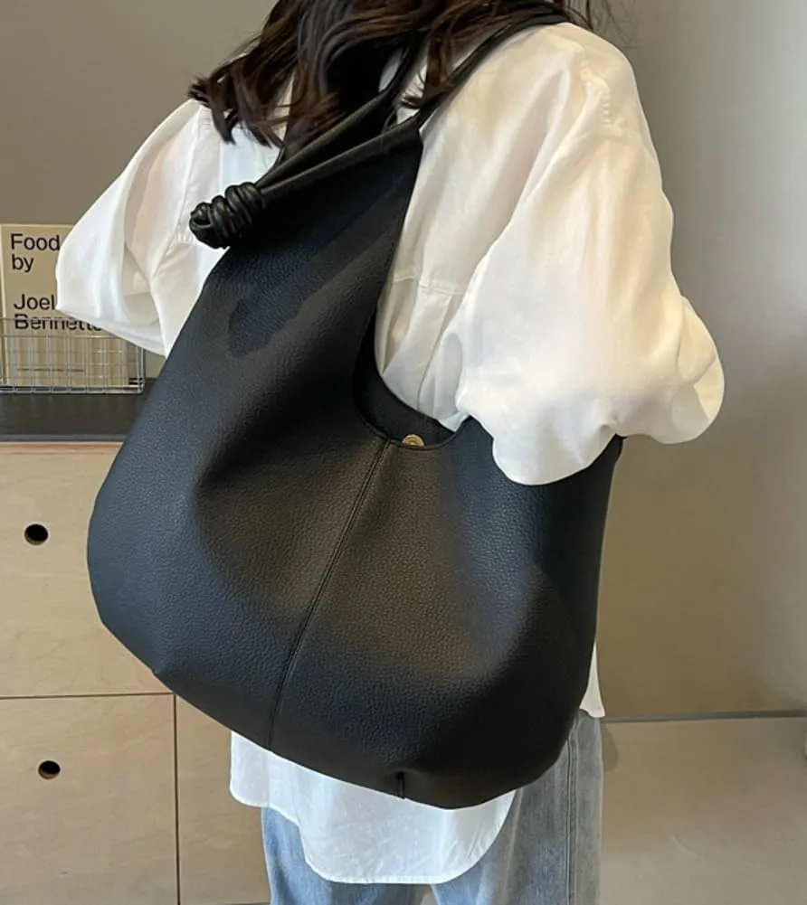 Women Vegan Leather Hobo Bags Tote Bag Retro Fashion Shoulder Bag Top Handle Handbag Slouchy Purse