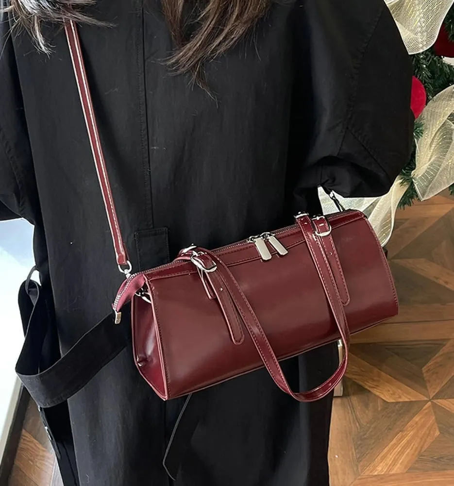 Women Vegan Leather Shoulder Bags Y2K Trendy Tote Purse Vintage Hobo Handbags Crossbody Bag