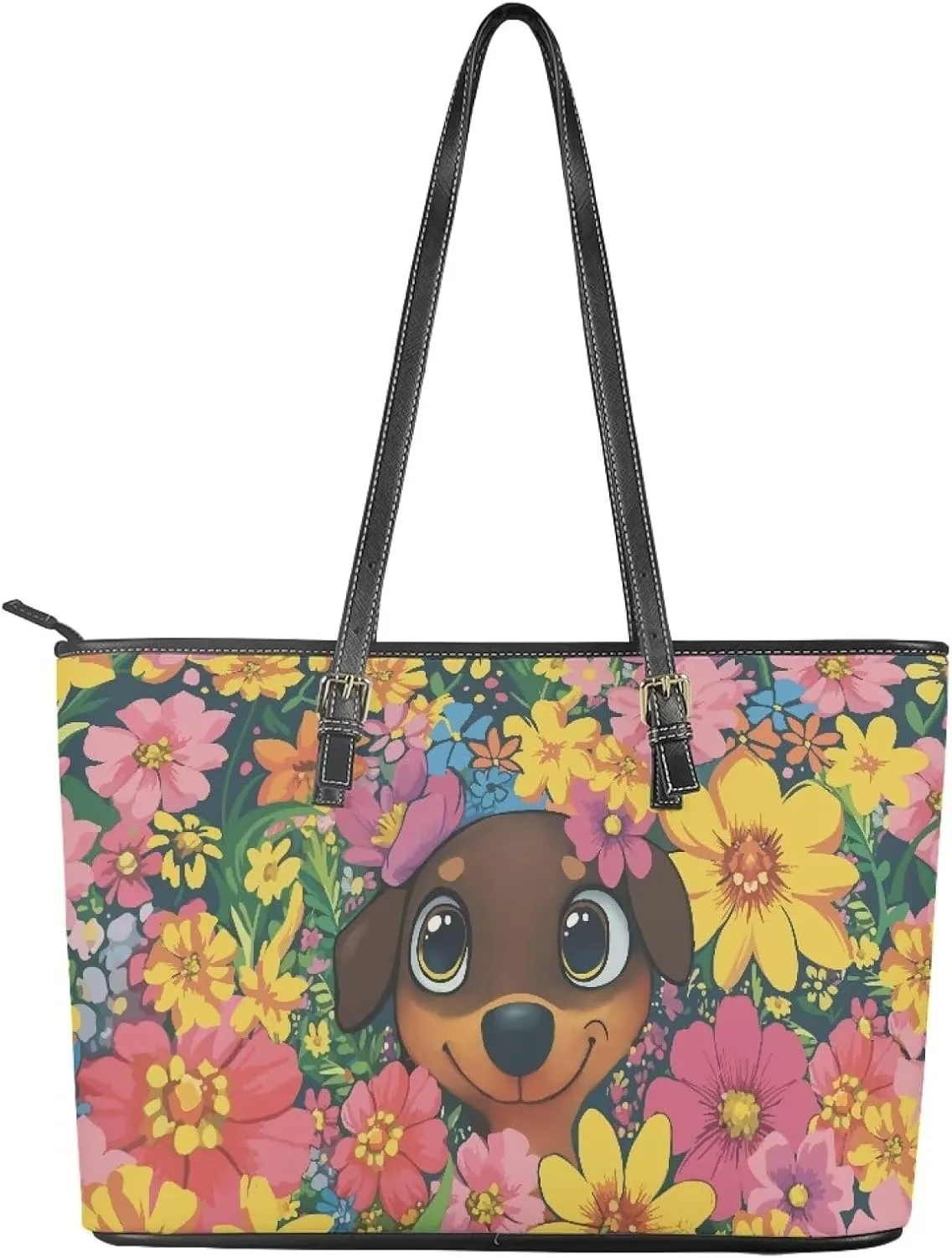 Women's Tote Bag Fashion Shoulder Bags Casual PU Leather Handbag With Zipper Large Capacity Travel Purse Work Bags