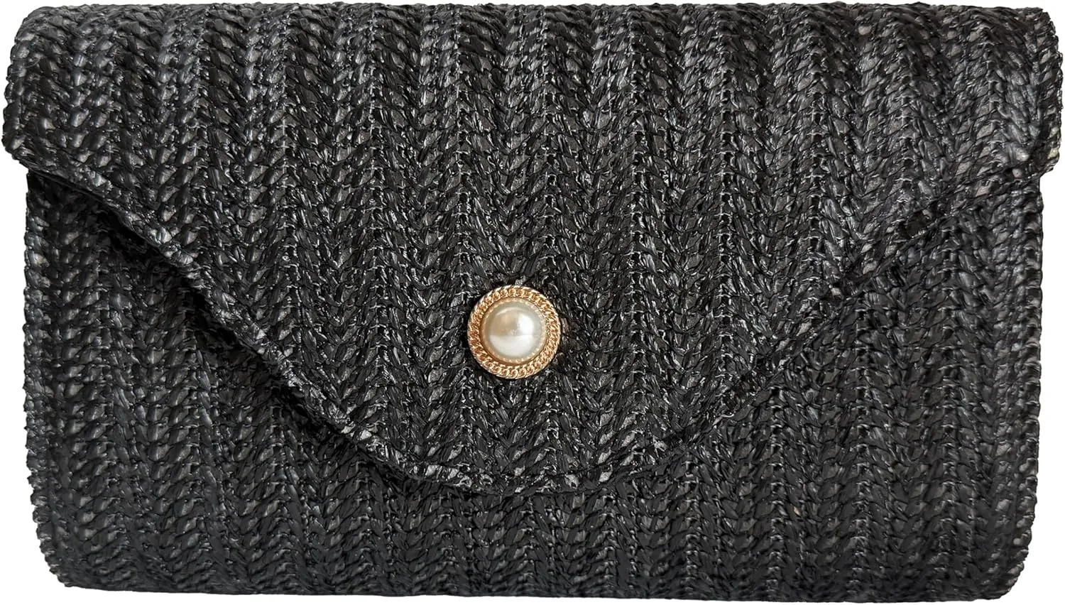 Womens Trendy Straw Clutch Bag Straw Crossbody Bags For Women Summer Vacation Beach Purse Evening Purse With Pearl