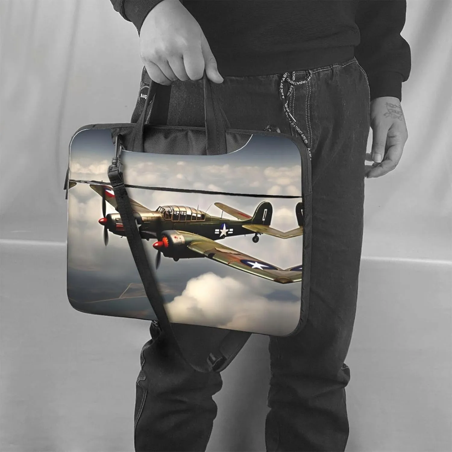 World War 2 Aircraft Airplane 2-standard-scale-2_00x Print Laptop Bag Laptop Case Shoulder Laptop Bag with Padded Protection Spacious Pockets