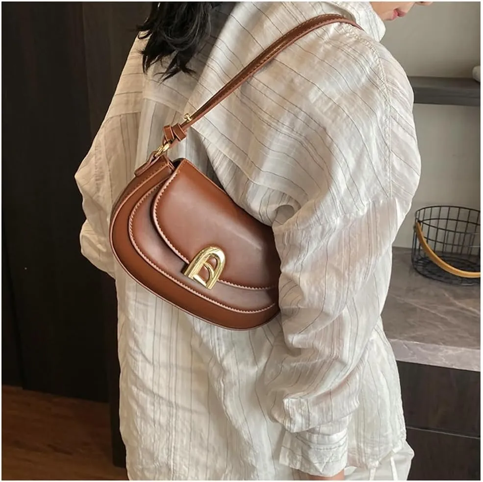 Y2k 90s Crescent Hobo Bags Women Trendy PU Leather Underarm Shoulder Bag Crossbody Phone Purse Cute Retro Tote Handbag