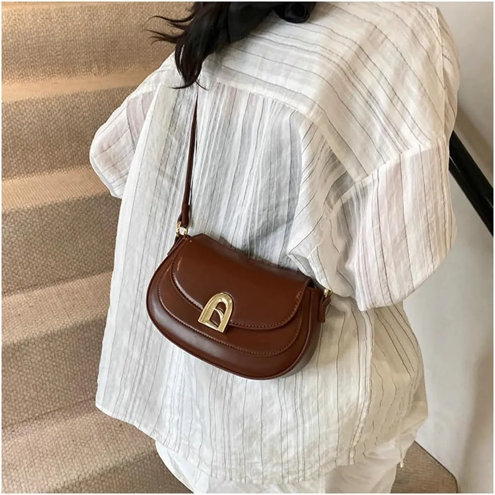 Y2k 90s Crescent Hobo Bags Women Trendy PU Leather Underarm Shoulder Bag Crossbody Phone Purse Cute Retro Tote Handbag