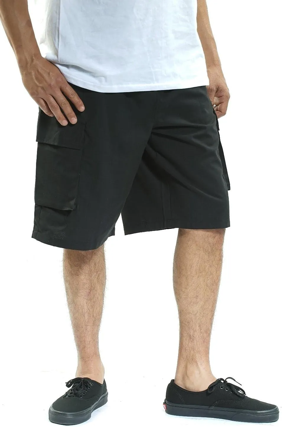 YAGO Men's Elastic Waist Drawstring Relaxed Fit Plaid Cargo Shorts S-5XL