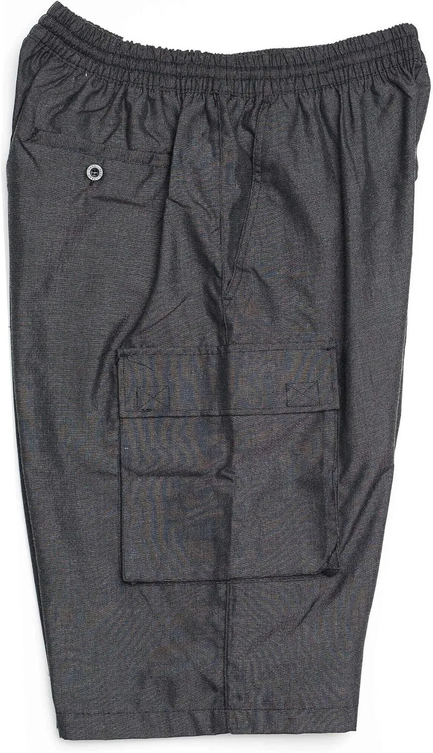 YAGO Men's Elastic Waist Drawstring Relaxed Fit Plaid Cargo Shorts S-5XL