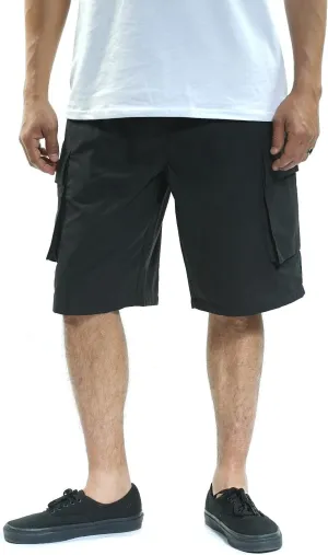 YAGO Men's Elastic Waist Drawstring Relaxed Fit Plaid Cargo Shorts S-5XL