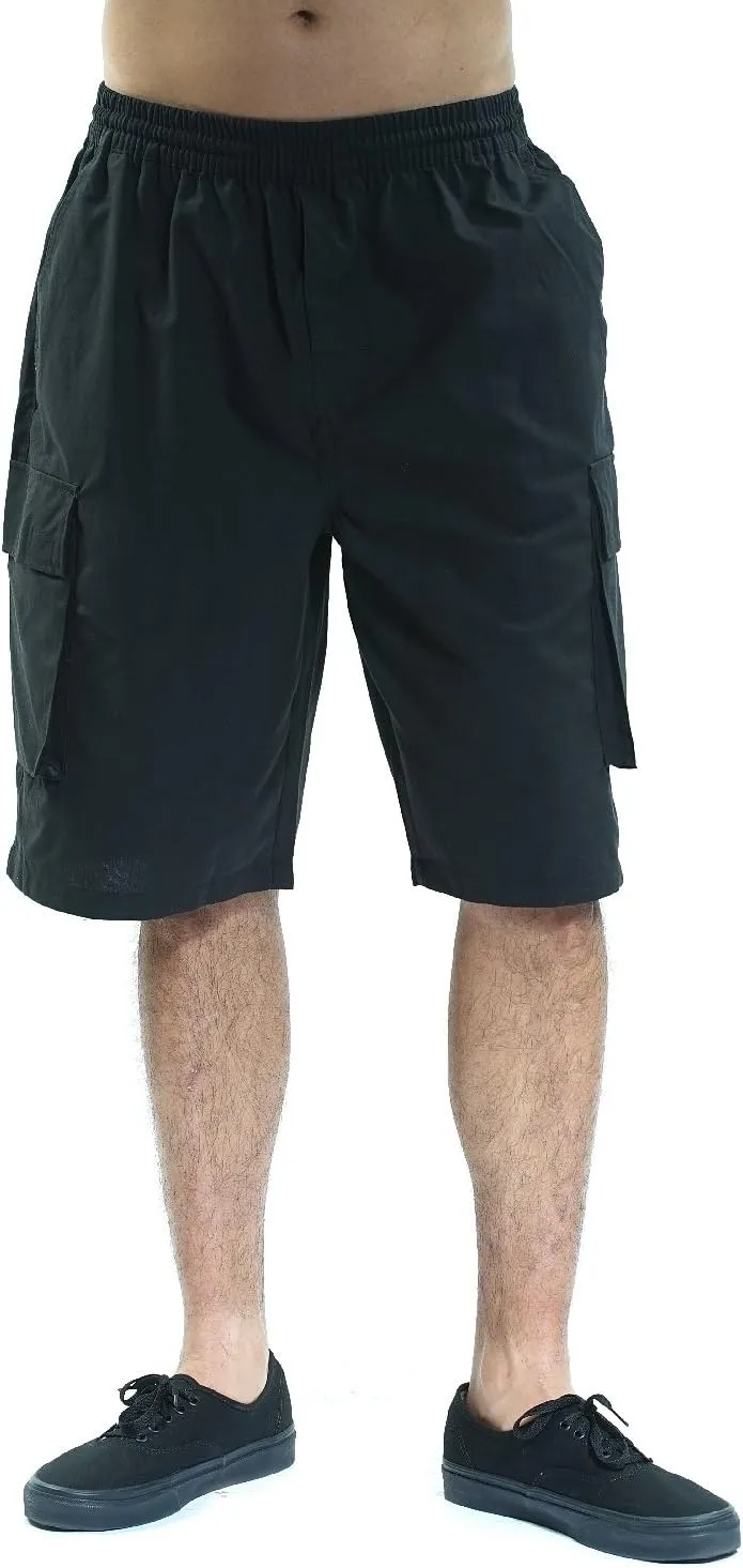 YAGO Men's Elastic Waist Drawstring Relaxed Fit Plaid Cargo Shorts S-5XL