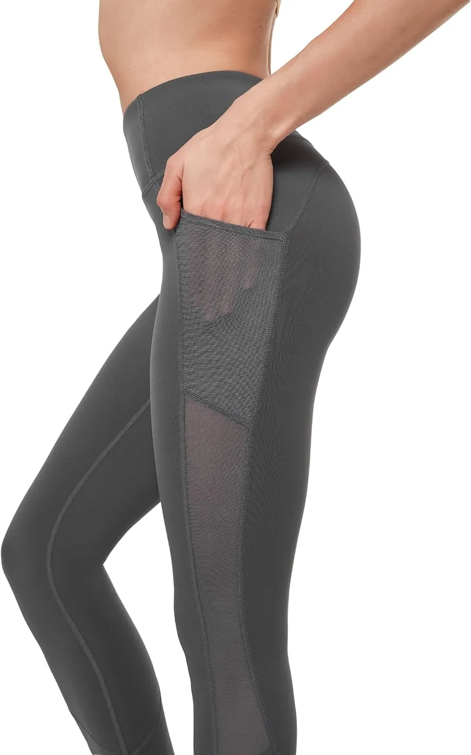 Yvette Leggings for Women with Pockets Butt Lift, High Waisted, Tummy Control, Buttery Soft, Mesh Panel Workout Running