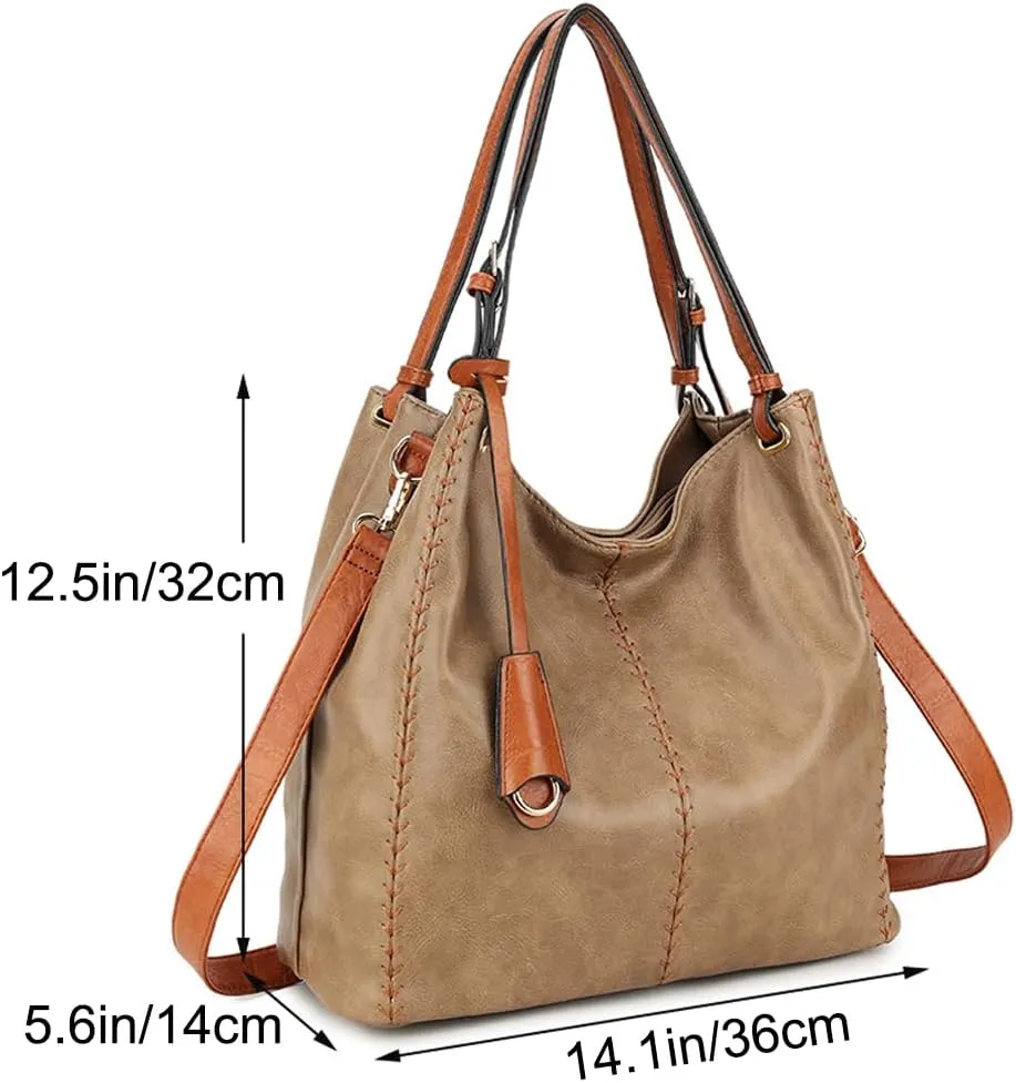 ZiMing Stylish Tote Bag Handbags Womens Shoulder Bag Vegan Leather Totes Vintage Hobo Bags Large Satchel Ladies Crossbody Bag
